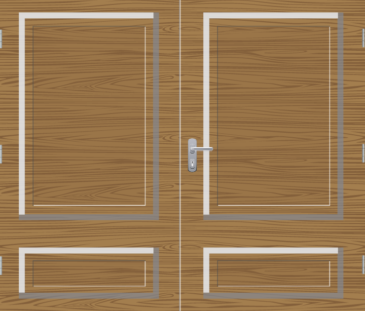 centuriondeuren-houten-garagedeur-openslaand-model-vlak-sierdelen-sierlijsten openslaande garagedeuren, centurion, garagedeuren